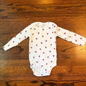 Carter's White Bodysuit with Winter Penguin Design Pattern